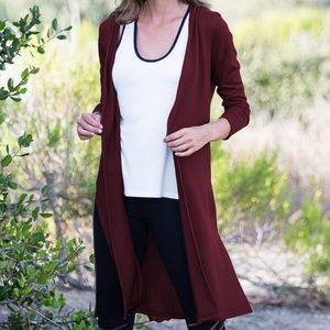 Longbody red/purple Longsleeve Split Hem Sweater